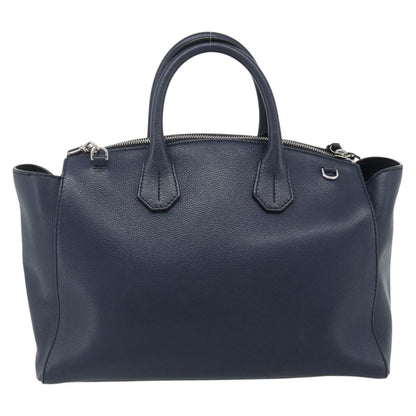 Bally Vintage Handbag Leather, Navy, Leather, Handbag