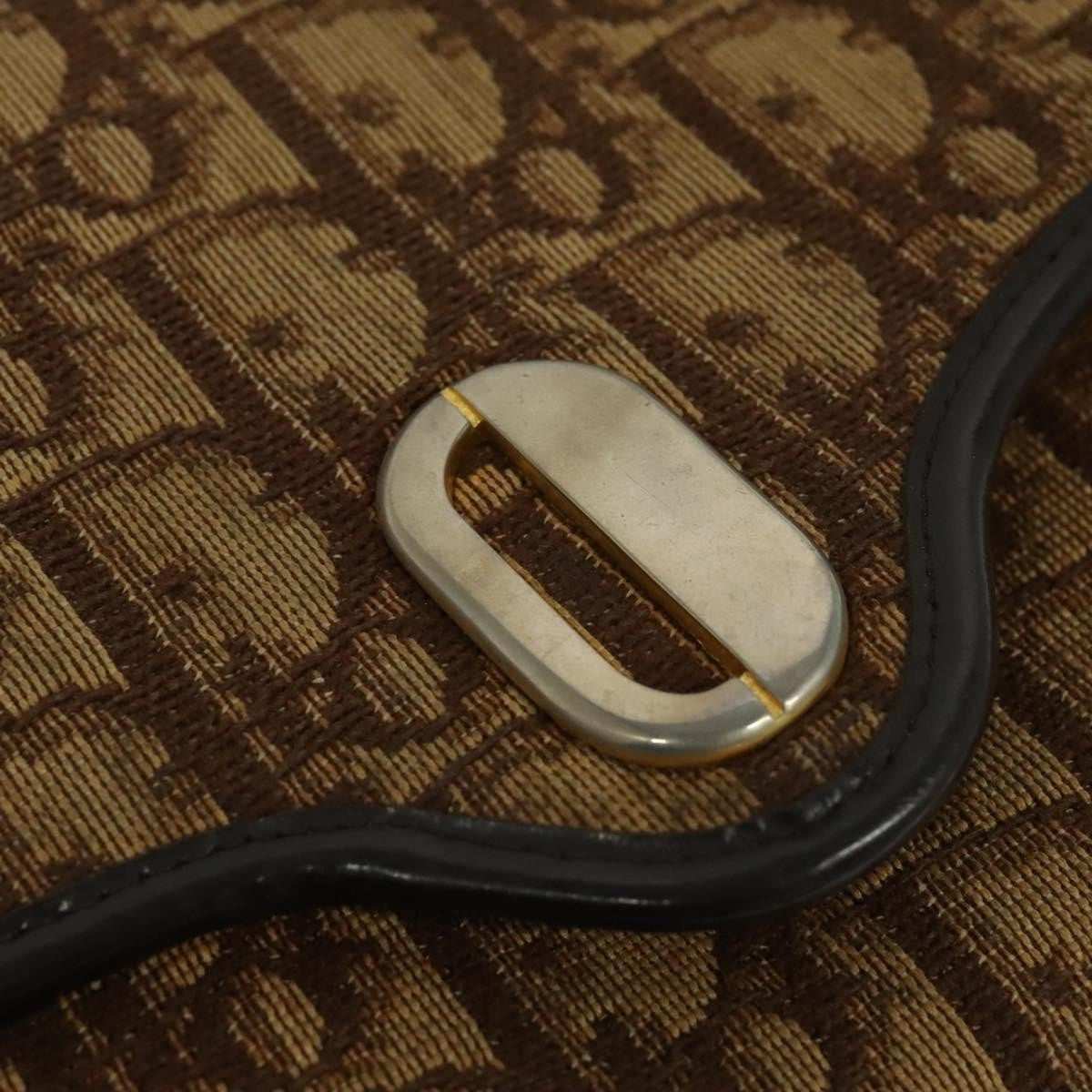 Christian Dior Vintage Trotter Flap Shoulder Bag Canvas, BROWN, CANVAS, Shoulder bag