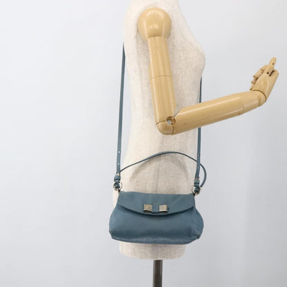 Chloe Lily Handbag Leather, Blue, Leather, Handbag