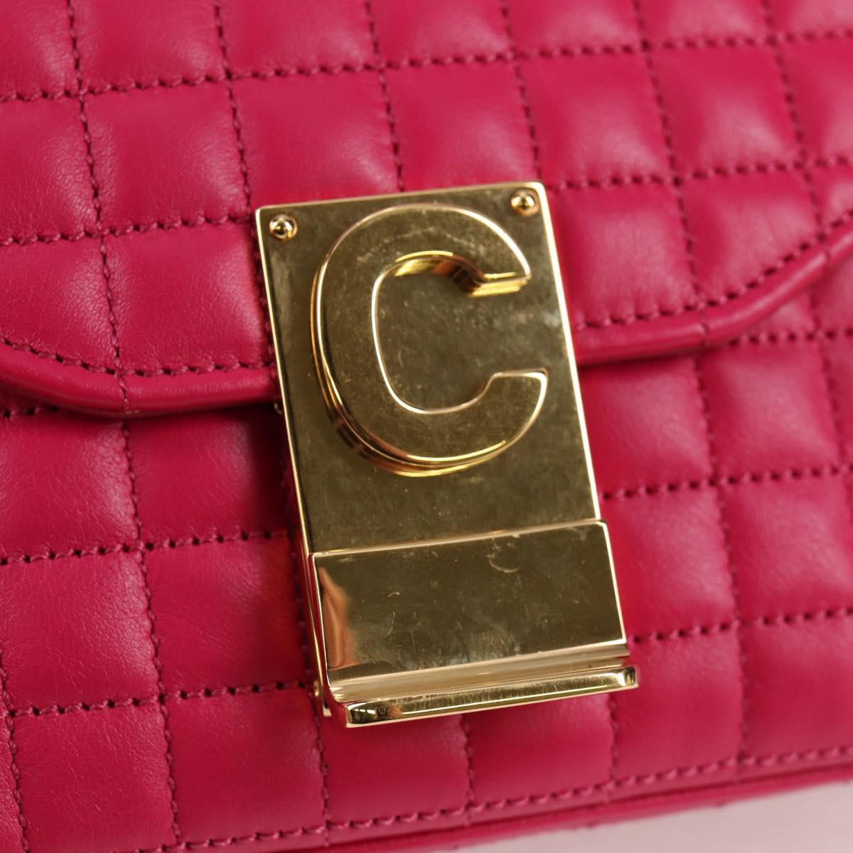 Celine C Bag Quilted Leather, PINK, LEATHER, Handbag