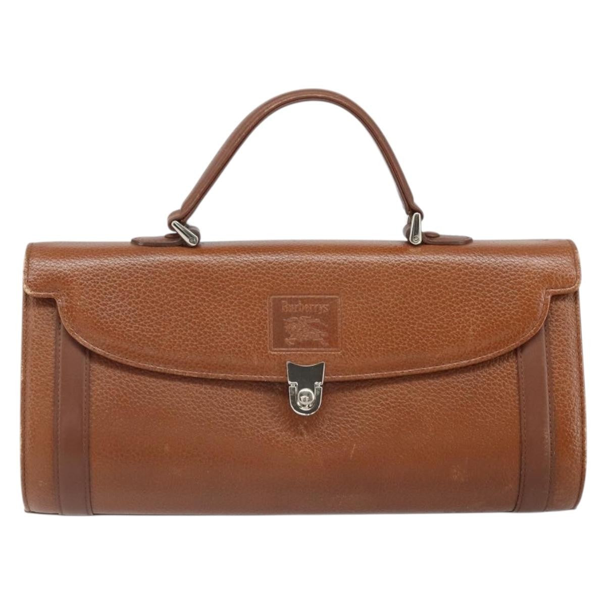 Burberry Vintage Handbag Leather, BROWN, LEATHER, Handbag