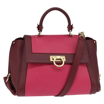 Salvatore Ferragamo Sofia Satchel Leather, PINK, LEATHER, Handbag