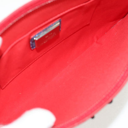 Christian Louboutin Loubiclutch Spiked Printed Leather, RED, CANVAS, Shoulder bag