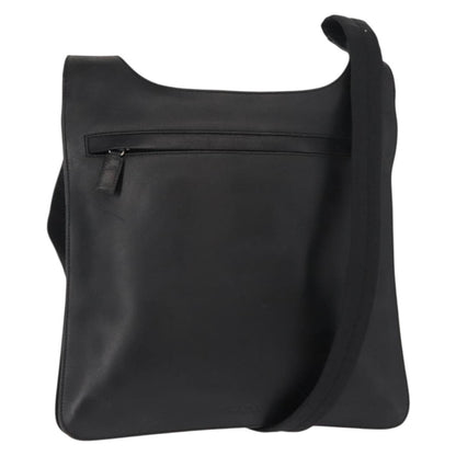 Prada Zip Messenger Bag Saffiano Leather, BLACK, LEATHER, Shoulder bag