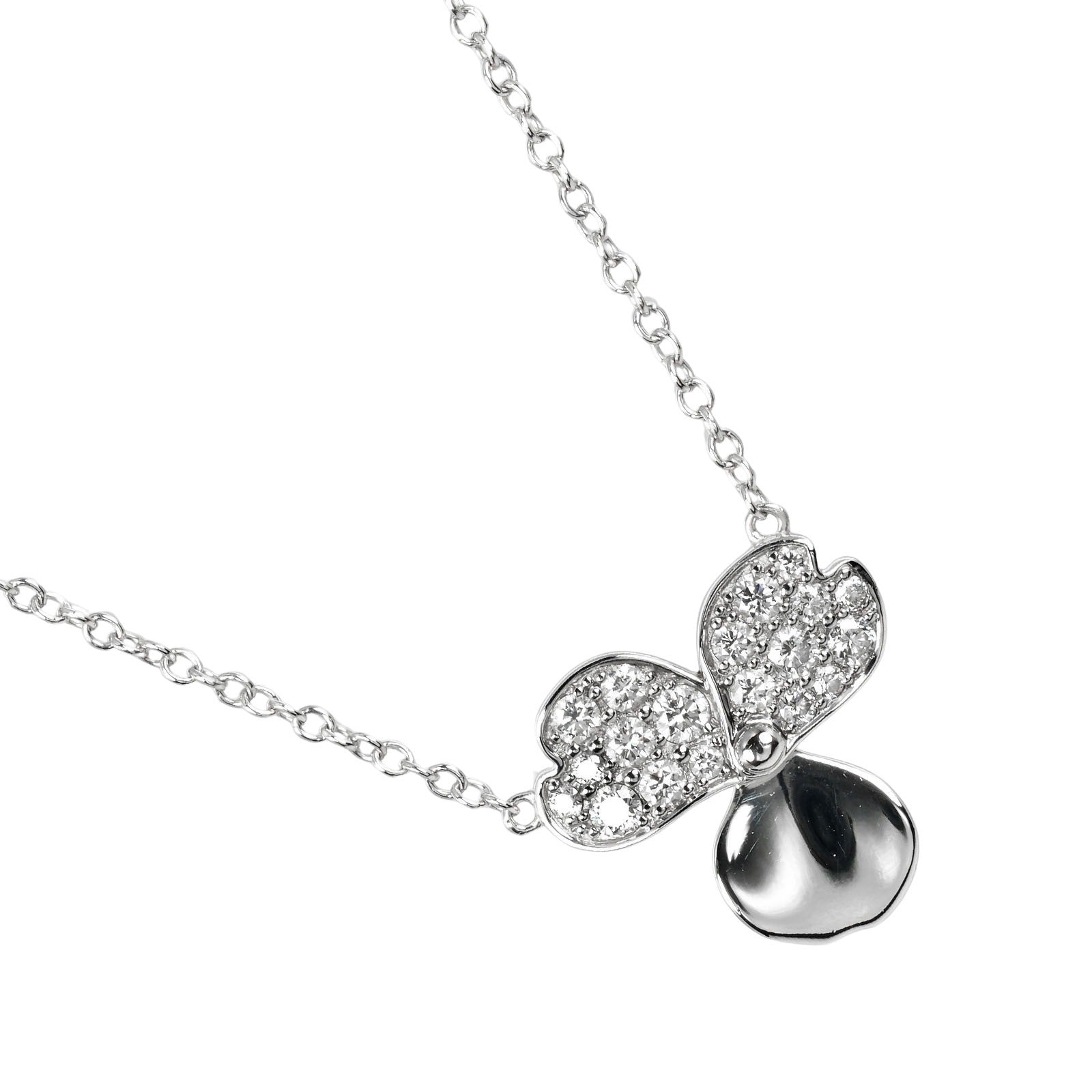 Tiffany & Co. Paper Flowers Pendant Necklace Platinum and Diamonds, SILVER, PLATINUM, Necklace