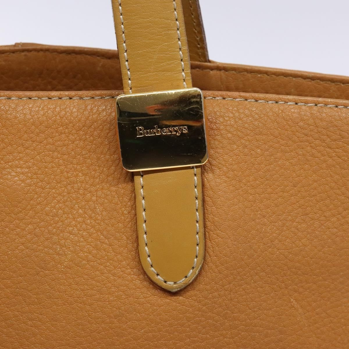 Burberry Handle Tote Leather, BEIGE, LEATHER, Tote bag