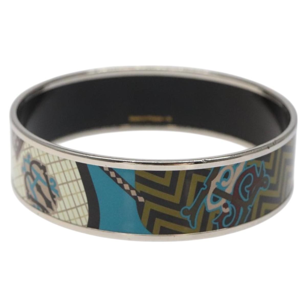 Hermes Vintage Bangle Bracelet Metal, BLUE, METAL, Bracelet