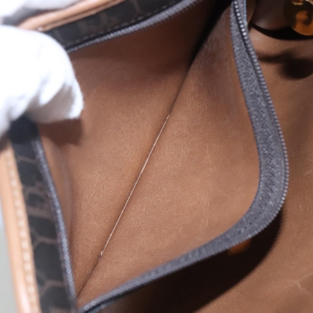 Christian Dior Vintage Honeycomb Flap Crossbody Bag Canvas and Leather, BLACK, CANVAS, Crossbody bag