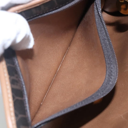 Christian Dior Vintage Honeycomb Flap Crossbody Bag Canvas and Leather, BLACK, CANVAS, Crossbody bag