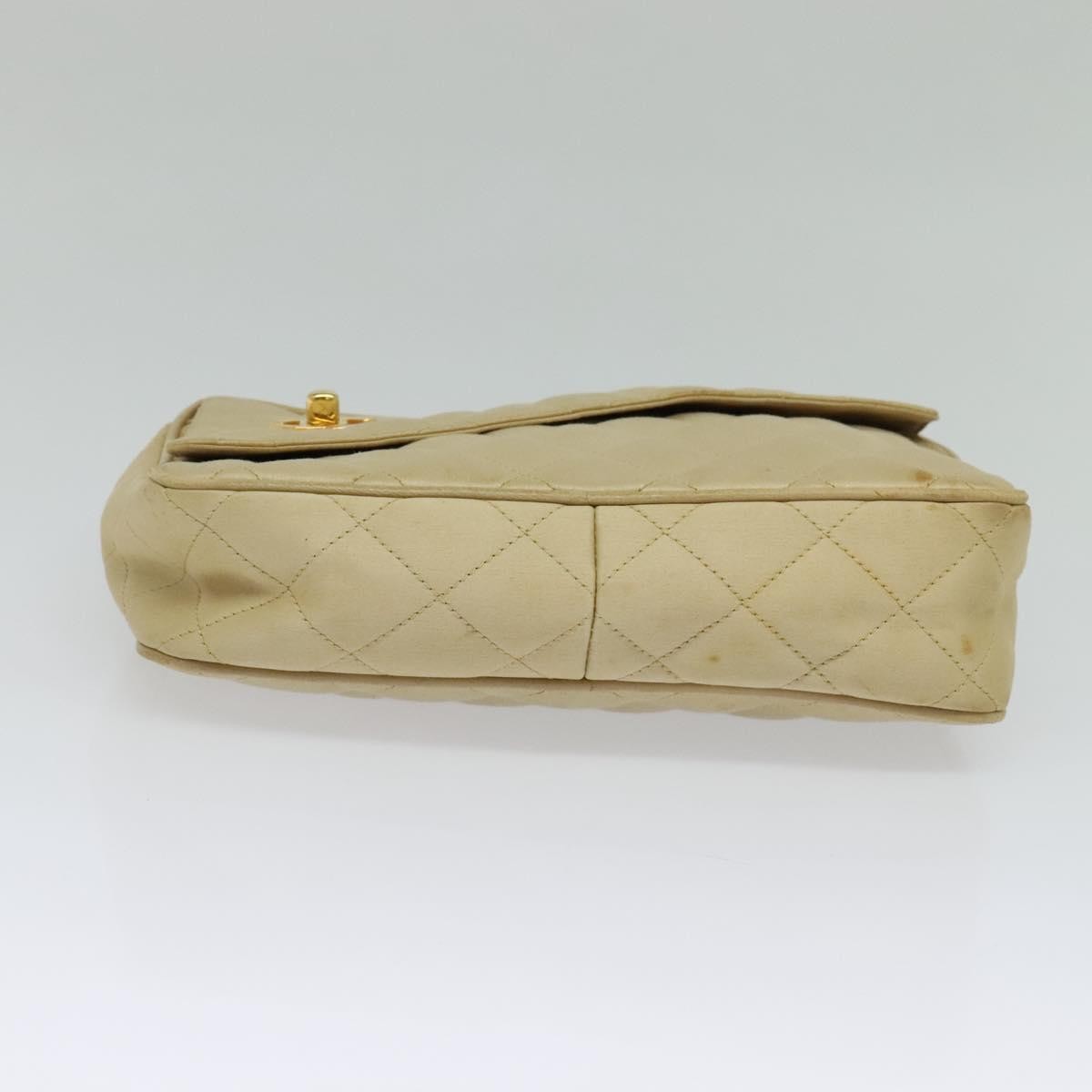 Chanel Vintage Front Pocket Camera Bag Satin, BEIGE, SATIN, Handbag