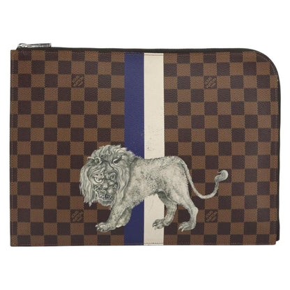 Louis Vuitton Pochette Jour Limited Edition Chapman Savane Damier, BROWN, CANVAS, Clutche & pouche
