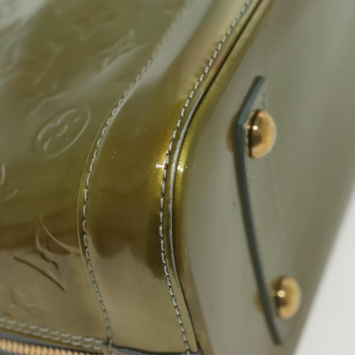 Louis Vuitton Alma Handbag Monogram Vernis, GREEN, PATENT_LEATHER, Handbag