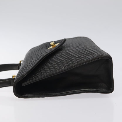 Bally Vintage Handbag Quilted Leather, BLACK, LEATHER, Handbag