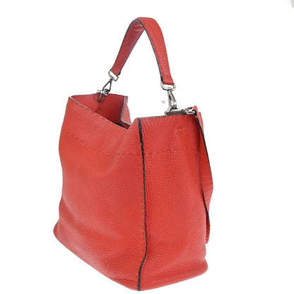 Fendi Selleria Anna Bucket Bag Leather, Red, Leather, Tote Bag
