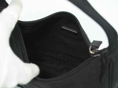 Prada Hobo Tessuto, BLACK, NYLON, Handbag
