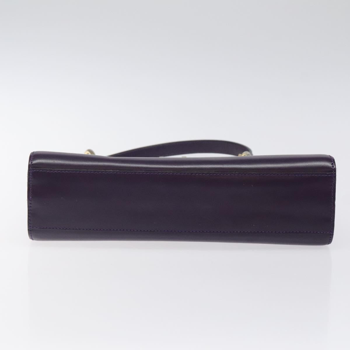 Celine Gancini Handbag Leather, PURPLE, LEATHER, Handbag