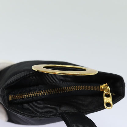 Celine Circle Logo Pouch Nylon, Black, Nylon, Clutch