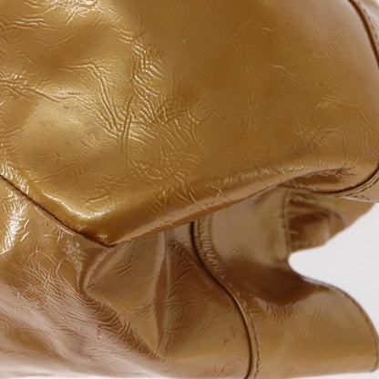 Loewe Aire Shoulder Bag Leather, GOLD, PATENT_LEATHER, Handbag