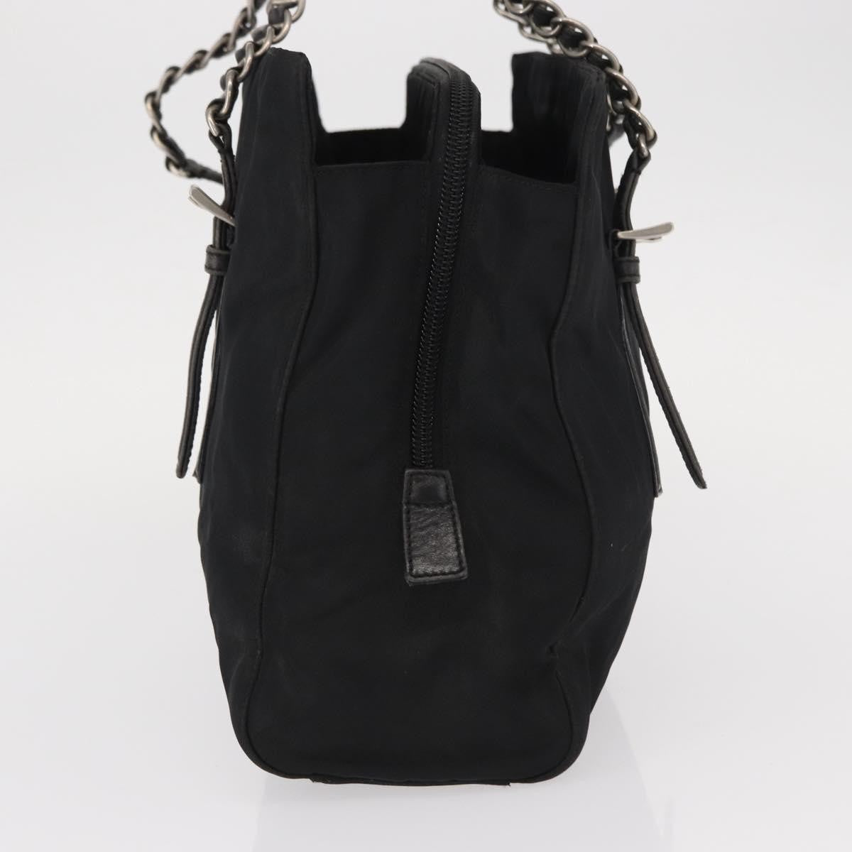 Prada Vintage Chain Shoulder Bag Tessuto, BLACK, NYLON, Shoulder bag