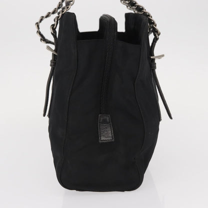 Prada Vintage Chain Shoulder Bag Tessuto, BLACK, NYLON, Shoulder bag