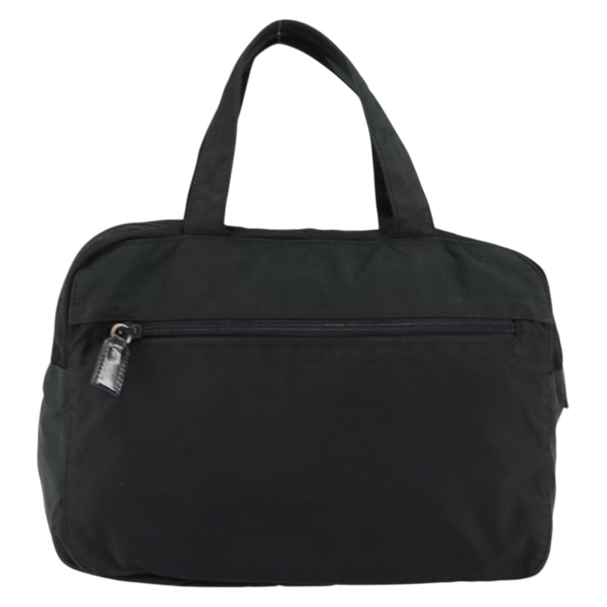 Prada Vintage Zip Handbag Tessuto, BLACK, NYLON, Handbag