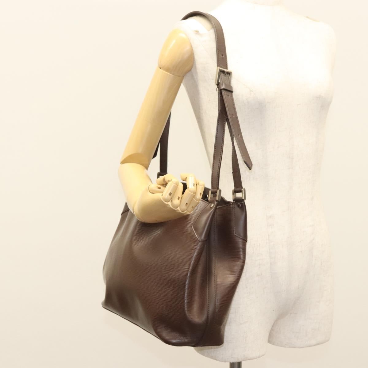 Louis Vuitton Mandara Handbag Epi Leather, BROWN, LEATHER, Shoulder bag