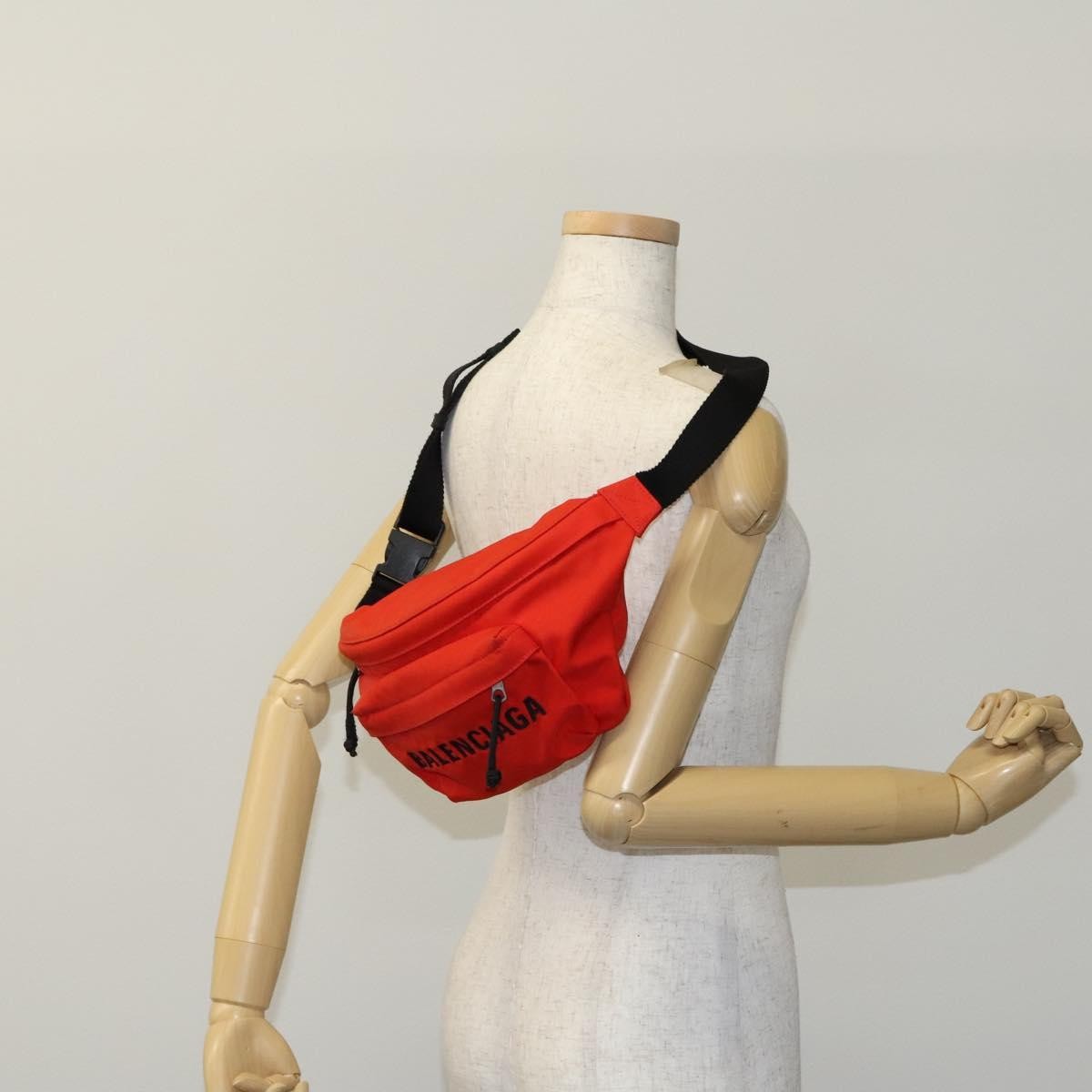 Balenciaga Wheel Belt Bag Nylon, RED, NYLON, Shoulder bag