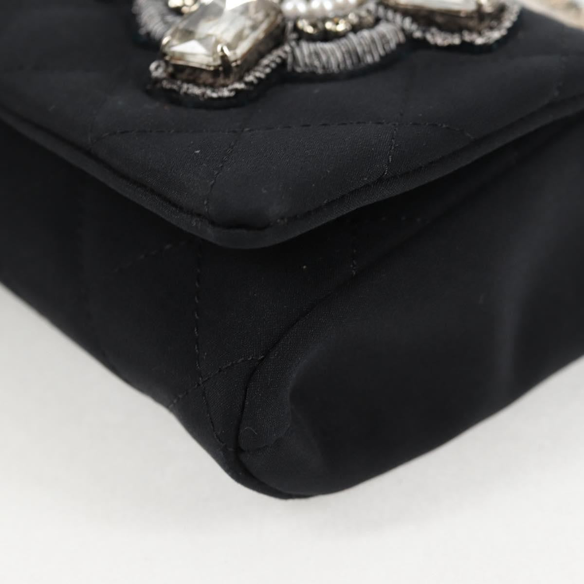 Chanel Chain Flap Shoulder Bag Quilted Nylon, Black, Nylon, Shoulder Bag