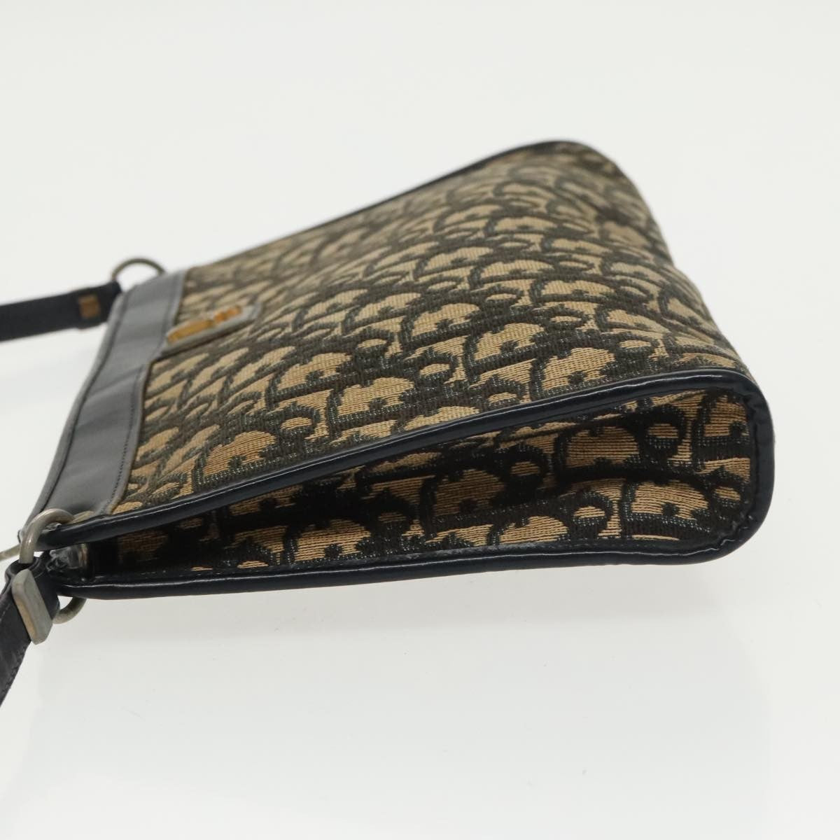 Christian Dior Vintage Trotter Shoulder Bag Canvas, NAVY, CANVAS, Shoulder bag