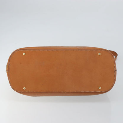 Celine Vintage Macadam Handbag Canvas and Leather, BEIGE, CANVAS, Handbag