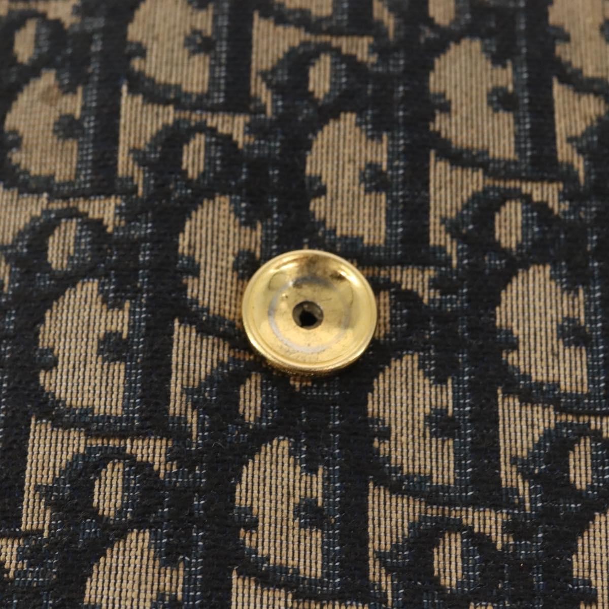 Christian Dior Vintage Trotter Flap Shoulder Bag Canvas, NAVY, CANVAS, Shoulder bag