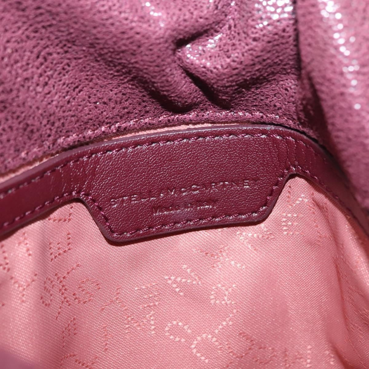 Stella McCartney Falabella Fold Over Crossbody Bag Shaggy Deer, Burgundy, Polyester, Shoulder Bag