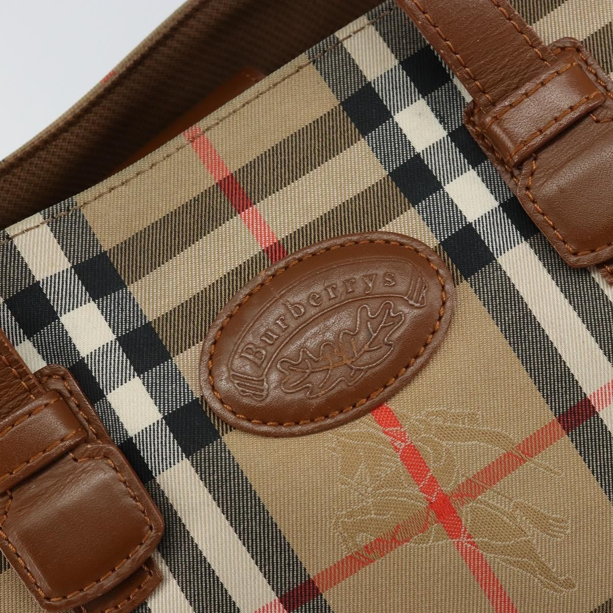 Burberry Vintage Tote Vintage Check Coated Canvas, BEIGE, CANVAS, Tote bag
