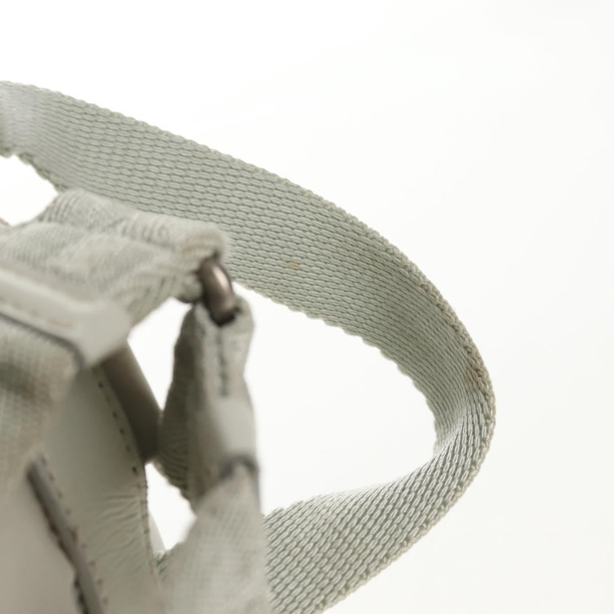 Prada Double Pocket Backpack Chain Shoulder Bag Re-Nylon, Gray, Nylon, Backpack