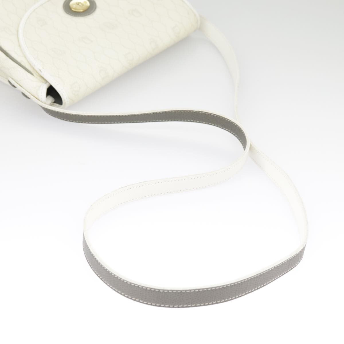 Christian Dior Vintage Honeycomb Shoulder Bag Canvas, WHITE, CANVAS, Shoulder bag