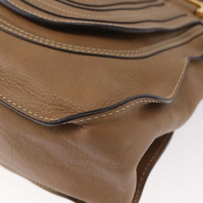 Chloe Marcie Satchel Studded Leather, BEIGE, LEATHER, Handbag