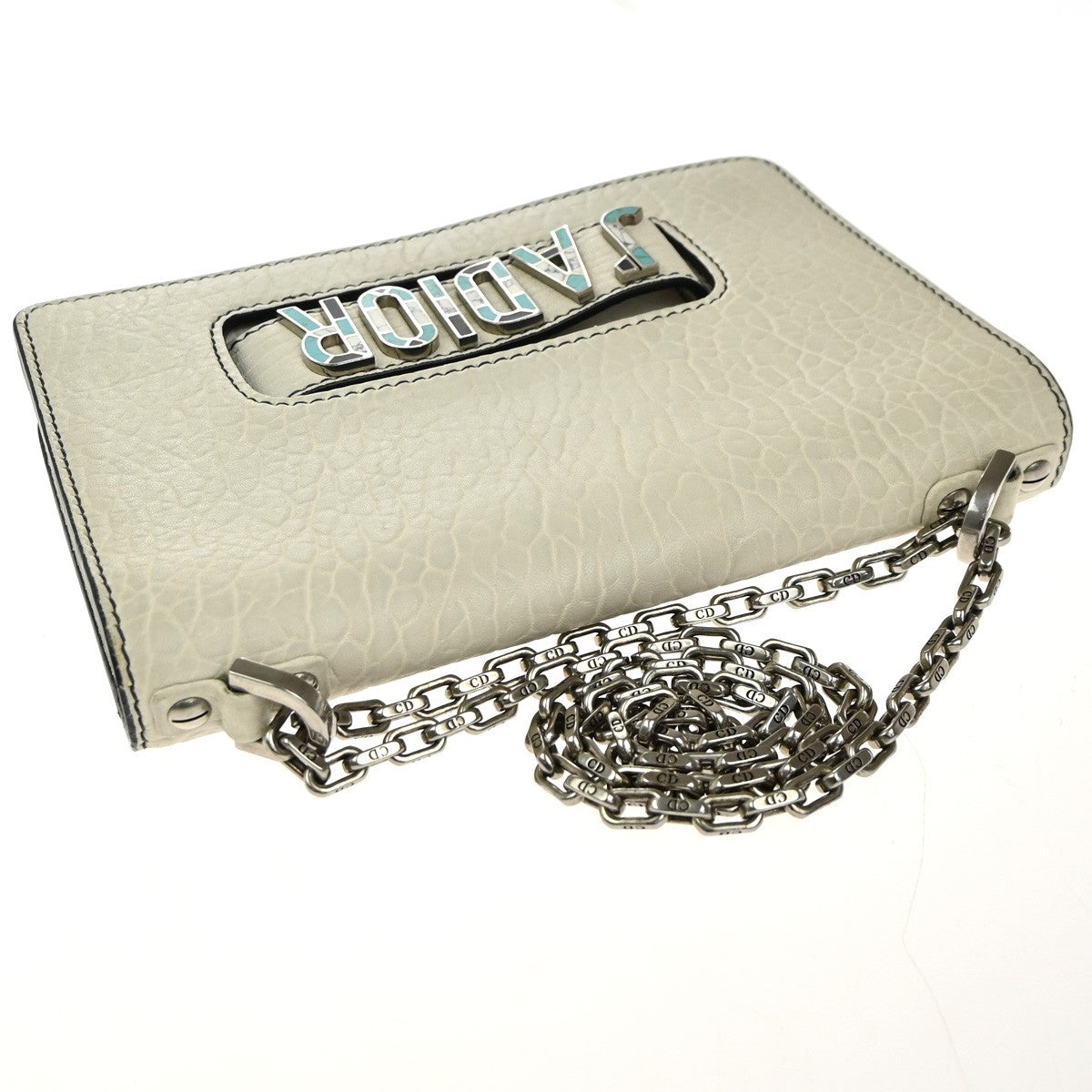 Christian Dior J'Adior Flap Bag Canyon Grained Lambskin with Mosaic Detail, White, Leather, Shoulder Bag