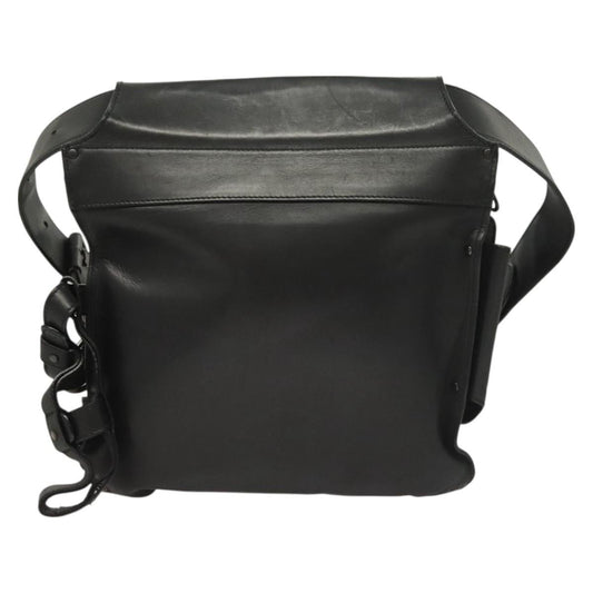 Bottega Veneta Utility Waist Bag Leather with Intrecciato, BLACK, LEATHER, Travel bag
