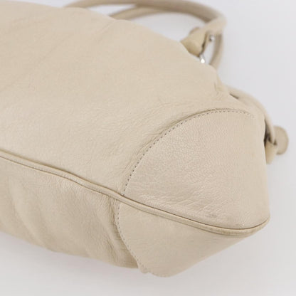 Salvatore Ferragamo Gancini handbag Leather, BEIGE, LEATHER, Handbag