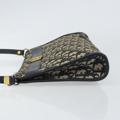 Christian Dior Vintage Trotter Shoulder Bag Canvas, NAVY, CANVAS, Shoulder bag