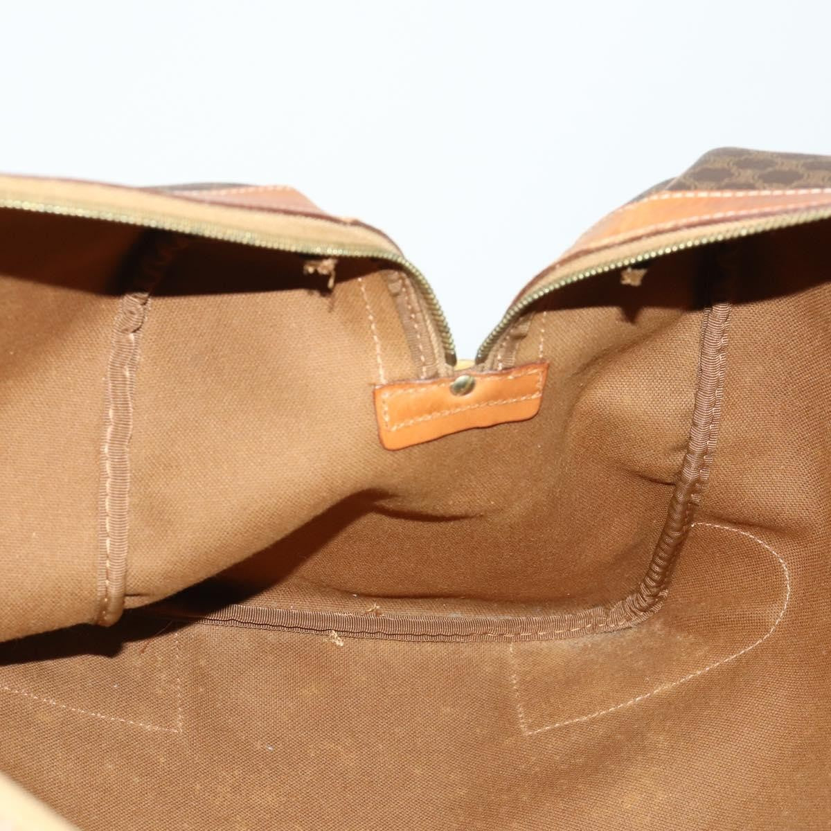 Celine Vintage Macadam Boston bag Canvas and Leather, BROWN, CANVAS, Travel bag