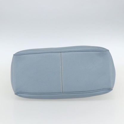 Celine Boogie Satchel Leather, BLUE, LEATHER, Handbag