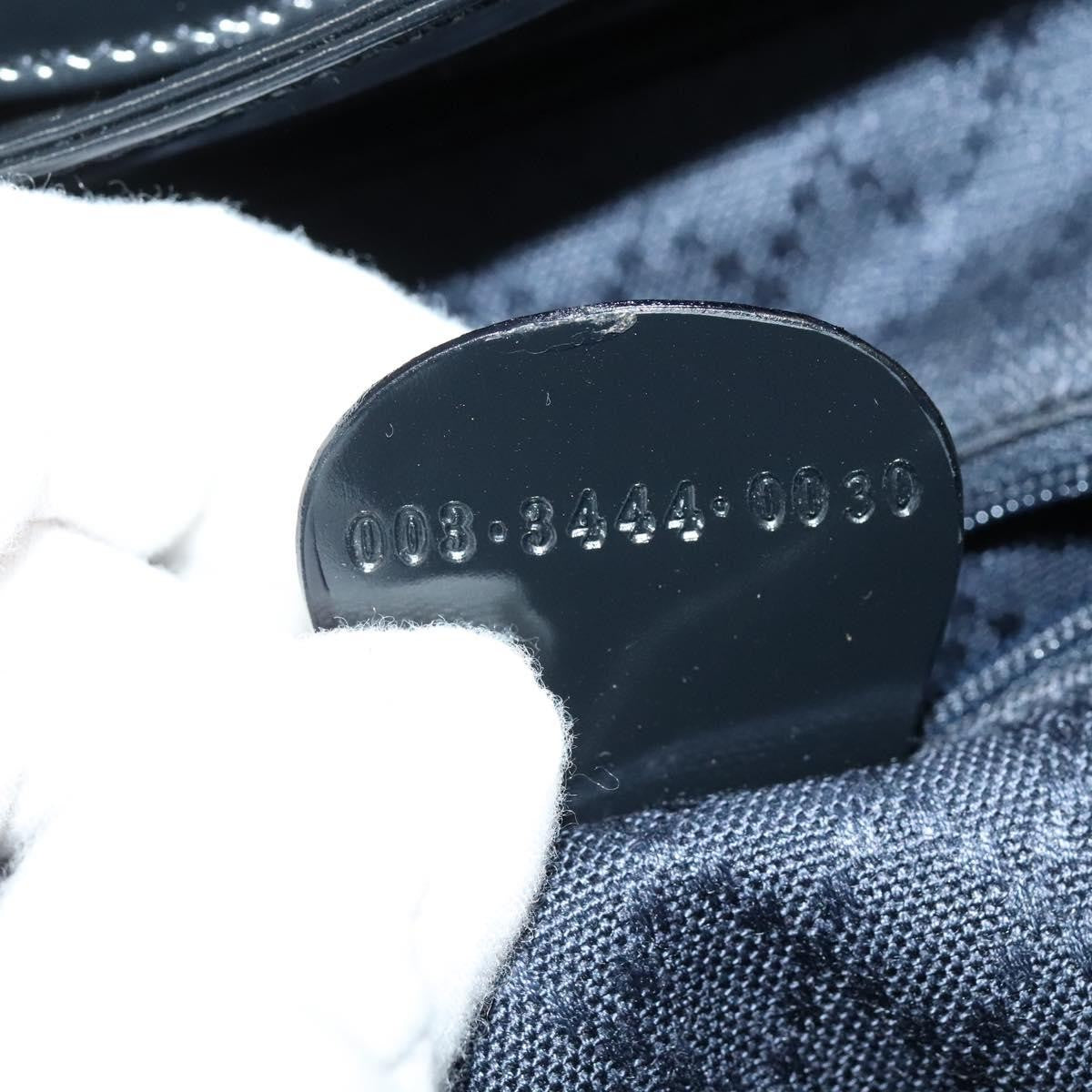 Gucci Vintage Bamboo Backpack Nylon and Patent Leather, BLACK, NYLON, Backpack