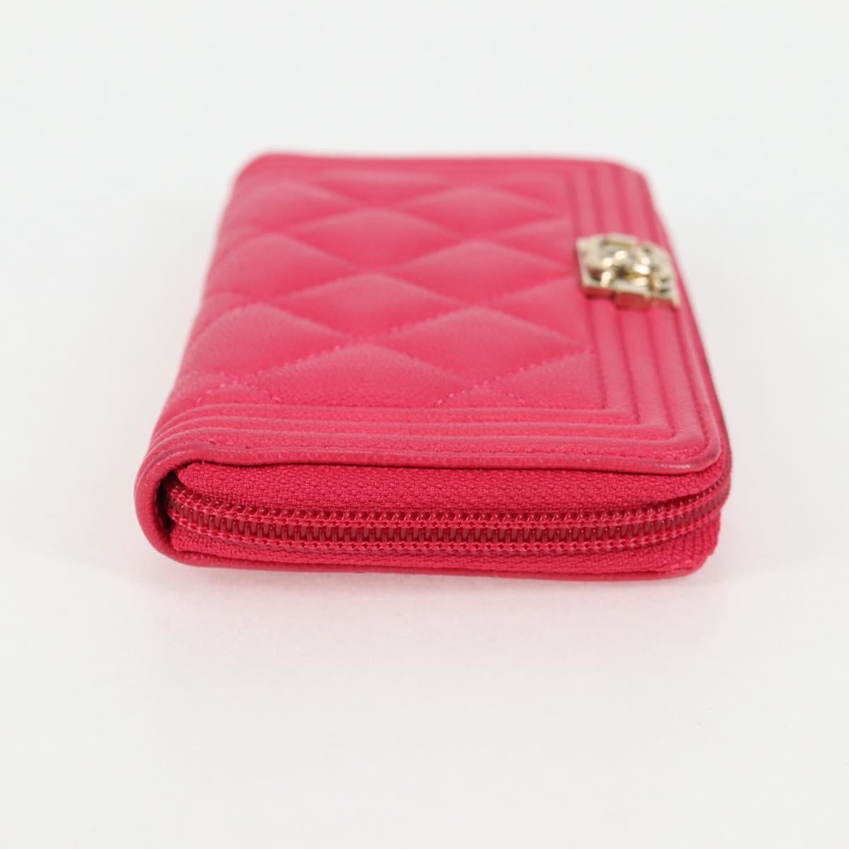 Chanel Compact Boy Wallet Caviar, PINK, LEATHER, Wallets
