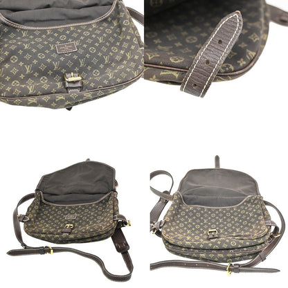Louis Vuitton Saumur Handbag Mini Lin, BROWN, CANVAS, Shoulder bag