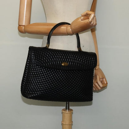 Bally Vintage Handbag Quilted Leather, BLACK, LEATHER, Handbag