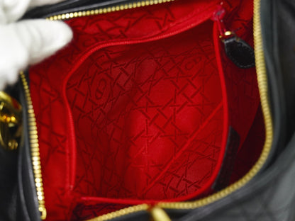 Christian Dior Lady cannage Matelassé, BLACK, LEATHER, Handbag