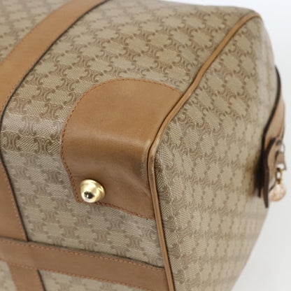 Celine Vintage Macadam Boston bag Canvas and Leather, BEIGE, CANVAS, Travel bag