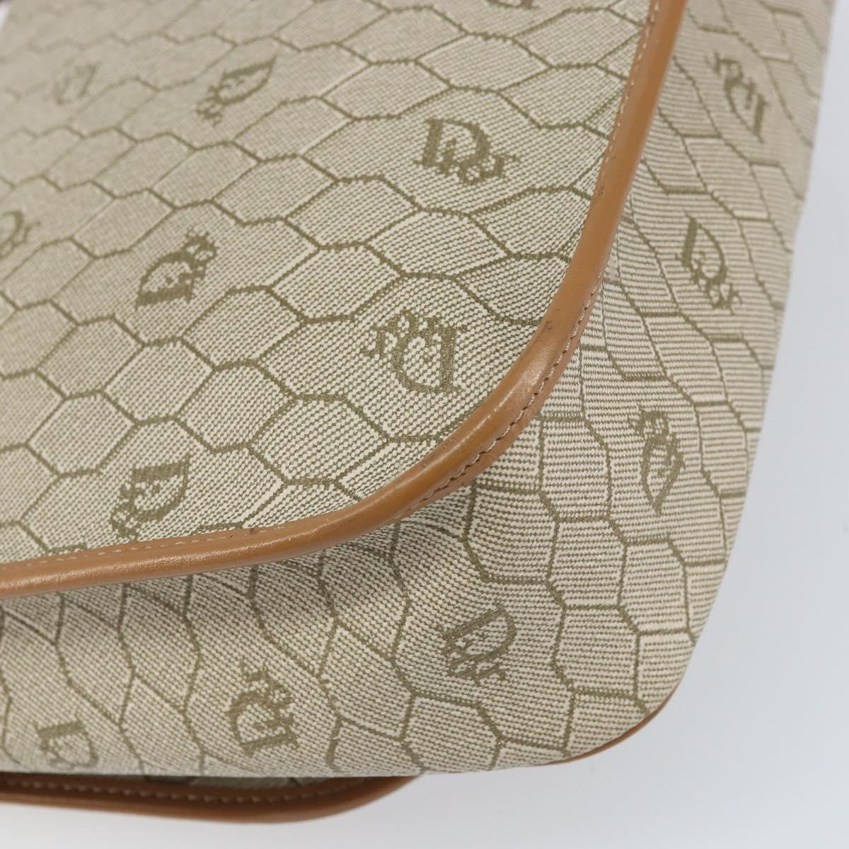 Christian Dior Vintage Honeycomb Shoulder Bag Canvas, BEIGE, PVC,CANVAS, Shoulder bag