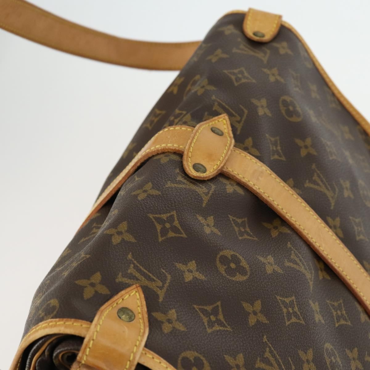 Louis Vuitton Saumur Handbag Monogram Canvas, BROWN, CANVAS, Shoulder bag